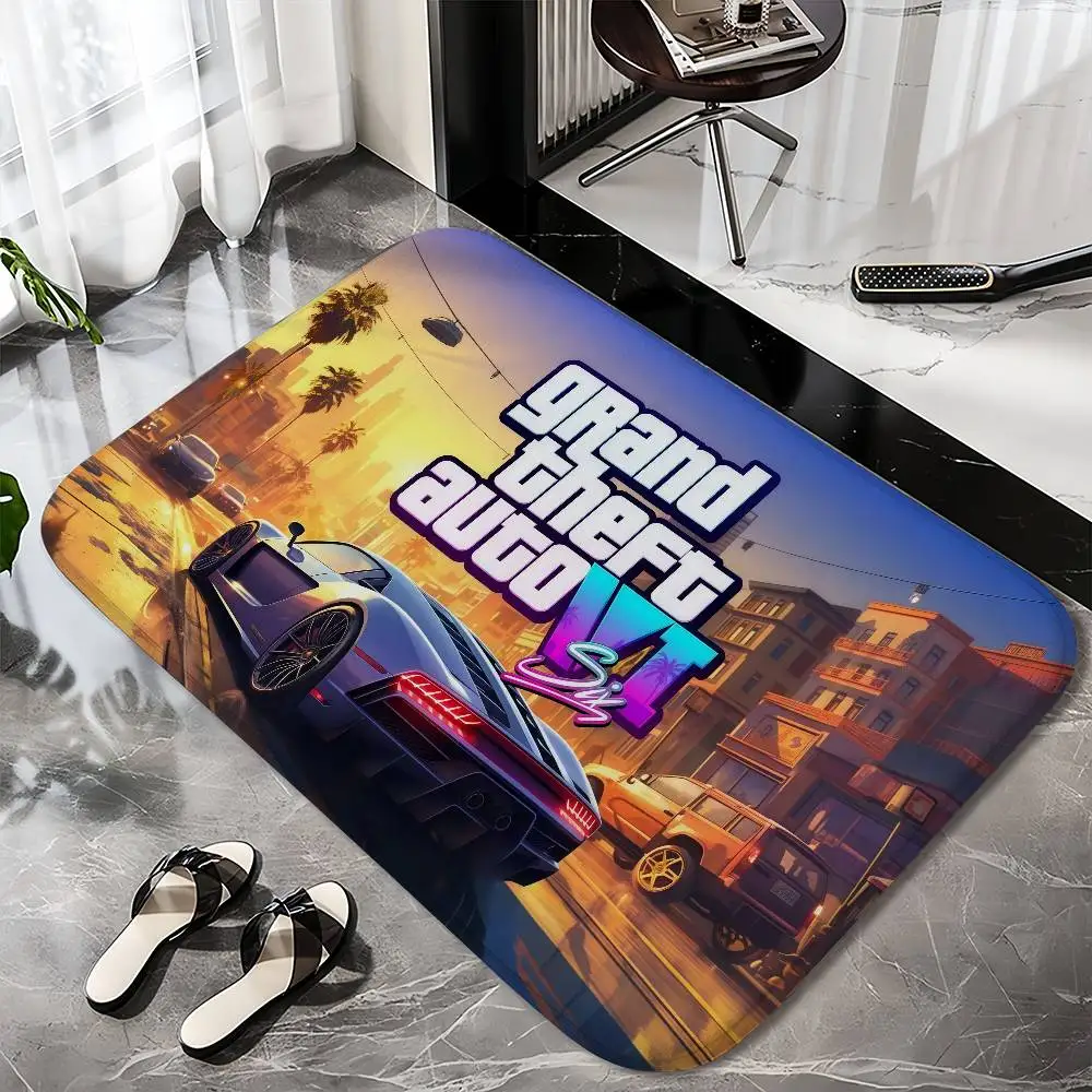 

Grand Theft Auto Games GTA 6 Floor Mat Printed Large Carpets Room And Bedroom Carpets Bathroom Anti Slip Door MATS Small Carpe