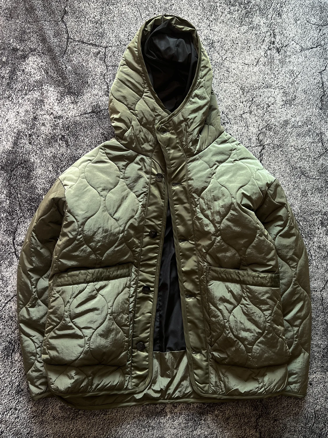 

Lightweight Loose Fit Hooded Cotton Jaet Autumn Winter Warm Windproof Water Repellent Du Pattern Workwear Coat for Youth