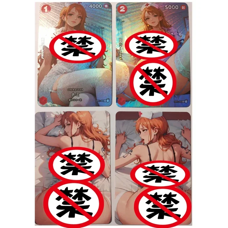 2pcs/set DIY Hide Anime Card ONE PIECE Series Nami ‌ACG Sexy Nude Card Toy Gift Game Homemade Anime Comic Collection Cards