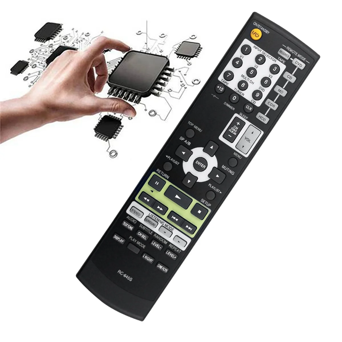 RC-645S Replace Remote Control for Onkyo Home Theater System HT-S4100 TX-SR304 TX-SR304S HT-S4100S HTS4100 TXSR304