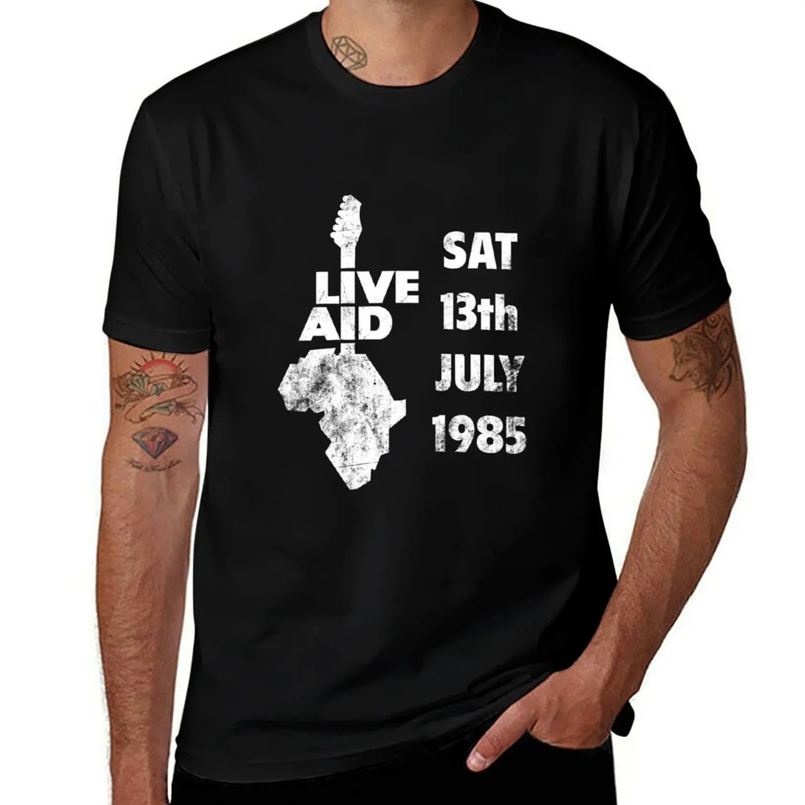 

Live Aid 1985 white T-Shirt custom shirt customs cotton man t-shirts blue lock mens graphic t-shirts big and tall
