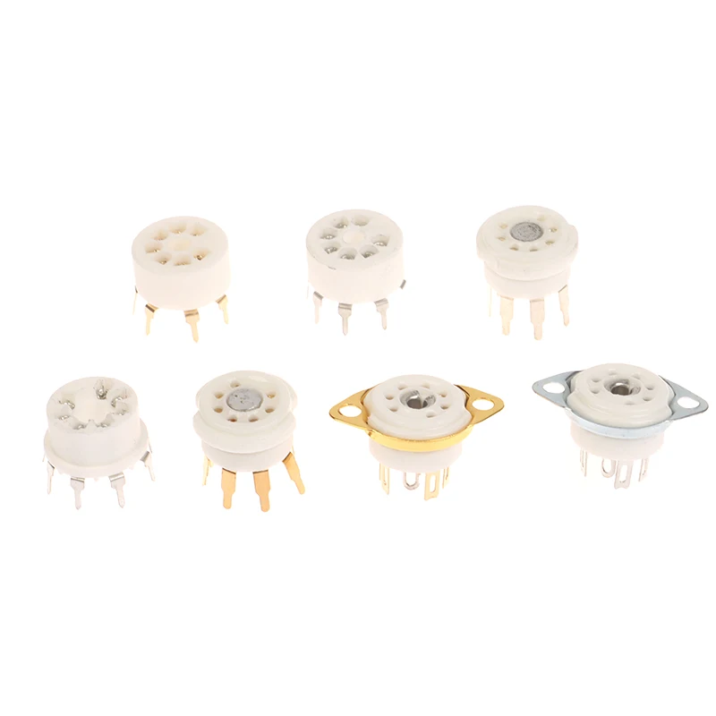 1PCS 6AQ5 EAA91 6J1 6J2 6X4 6Z4 Presa Tubo Placcato Oro Presa Per 7Pin B7G Tubo A Vuoto Amplificatore Audio FAI DA TE