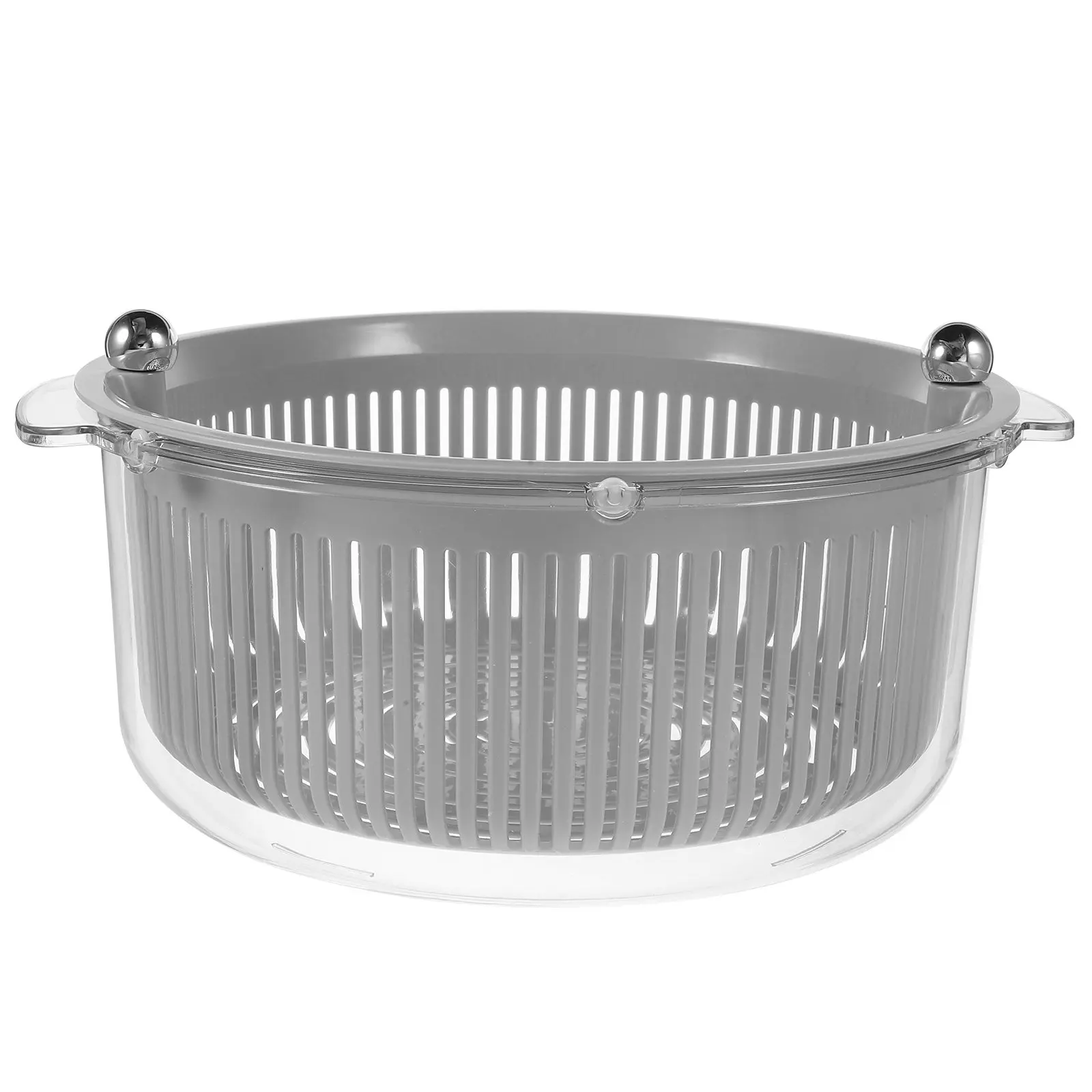 Rotatable Strainer Basket Double Layer Vegetable Drainer Fruit Washing Container Kitchen Colander Bowl for Cooking Cleaning