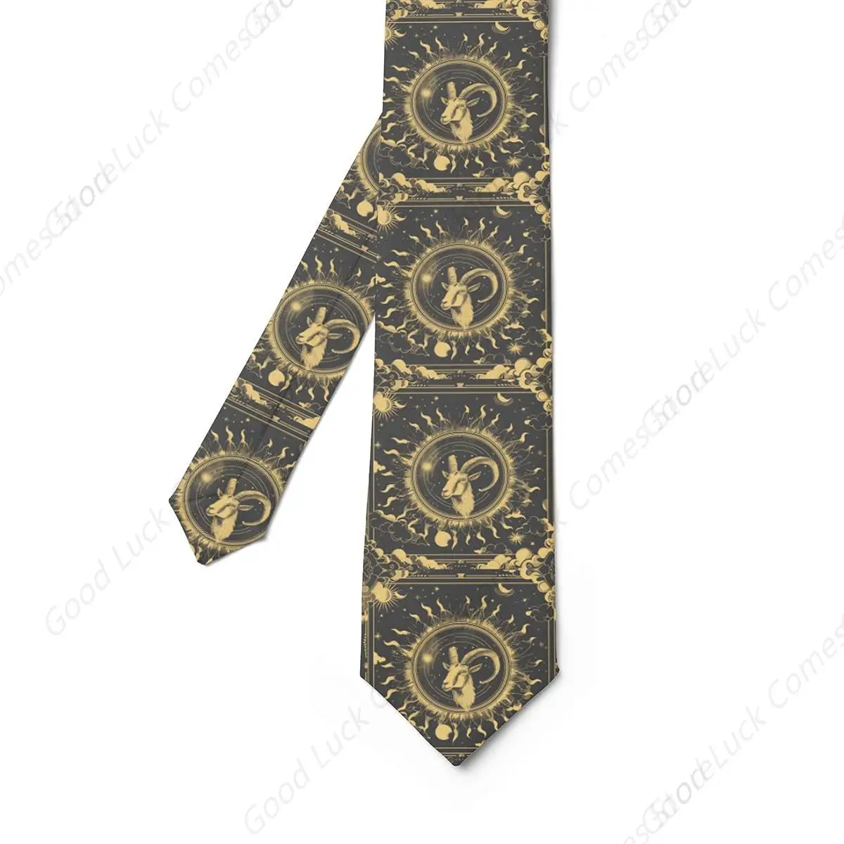 Sun Moon Ties For Men,Zodiac Signs Tie,Astrolabe Aries Mens Tie,Glitter Stars Men'S Ties,Exotic Style Men'S Neckties For Wedding