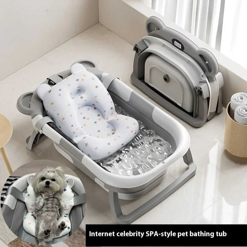 

Portable Cat Washing Tub Foldable Dog Bathing Pool for Small Pets Anti Slip Design Lightweight and Space Saving