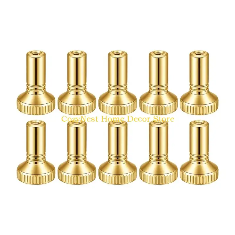 92MF Lamp Control Switches Replacement Knob with Threaded Screw-On Fitting, Flared Ribbed Base, Iron, and Gold-Colored for