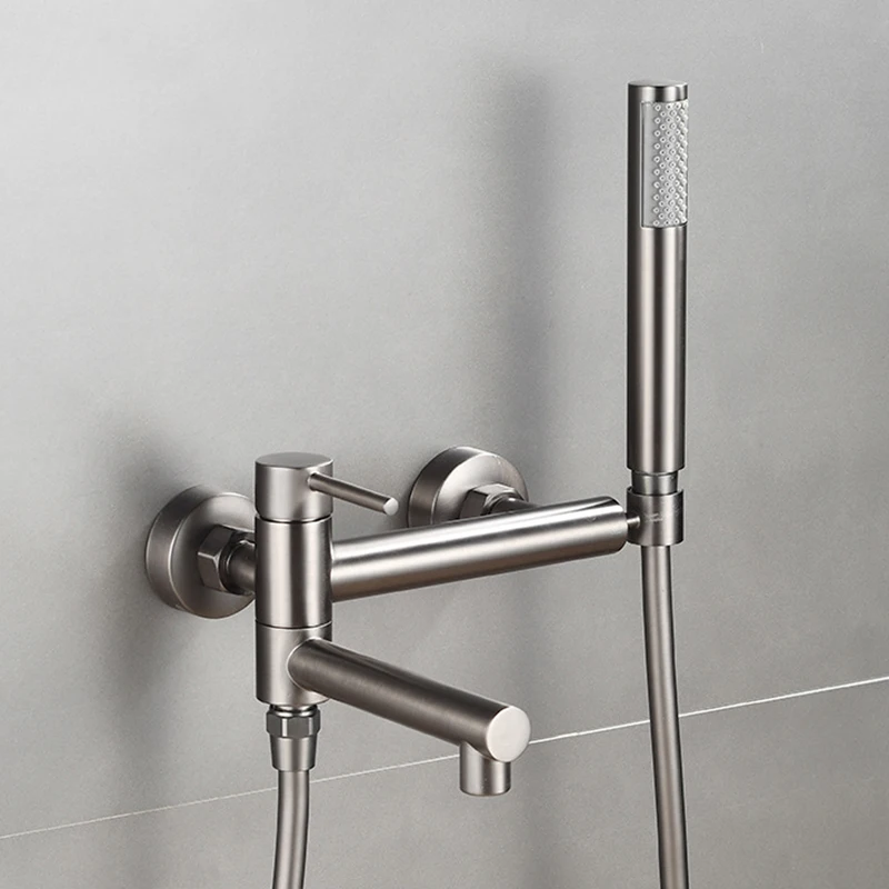 

Gun Grey Bathtub Shower Set Black Wall Mounted Rotatable Bathtub Faucets Rose Gold Bidet Taps Bathroom Bath And Shower Mixer Tap