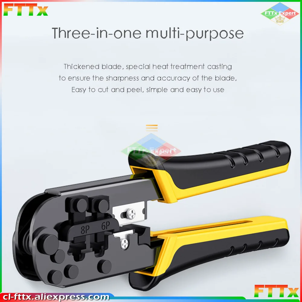 Cable Network Cutting Stripping Crimper, Cat 5 Stripper Crimping Tool Rj11 Rj12 Rj45  8P/6P Connectors Hand Tool