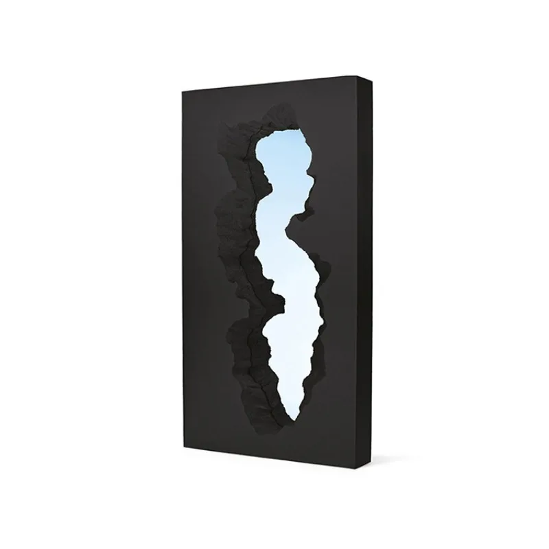 Floor-to-ceiling full-length mirror exhibition hall living room hotel art wave broken full-length mirror