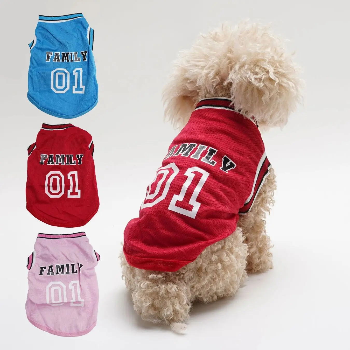 

3 Pack Summer New Solid Color Polyester Mesh Breathable Comfortable Sports Style Pet Vest Durable Mesh Fabric for Dogs