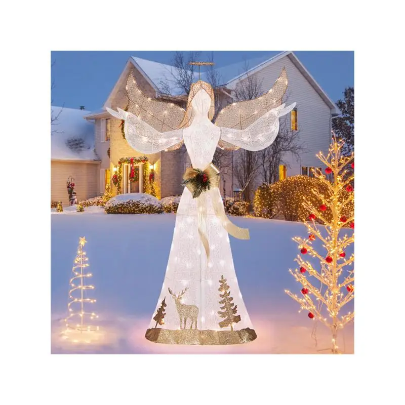 

5ft Christmas Angel with 100 Warm White Lights for Holiday Decor