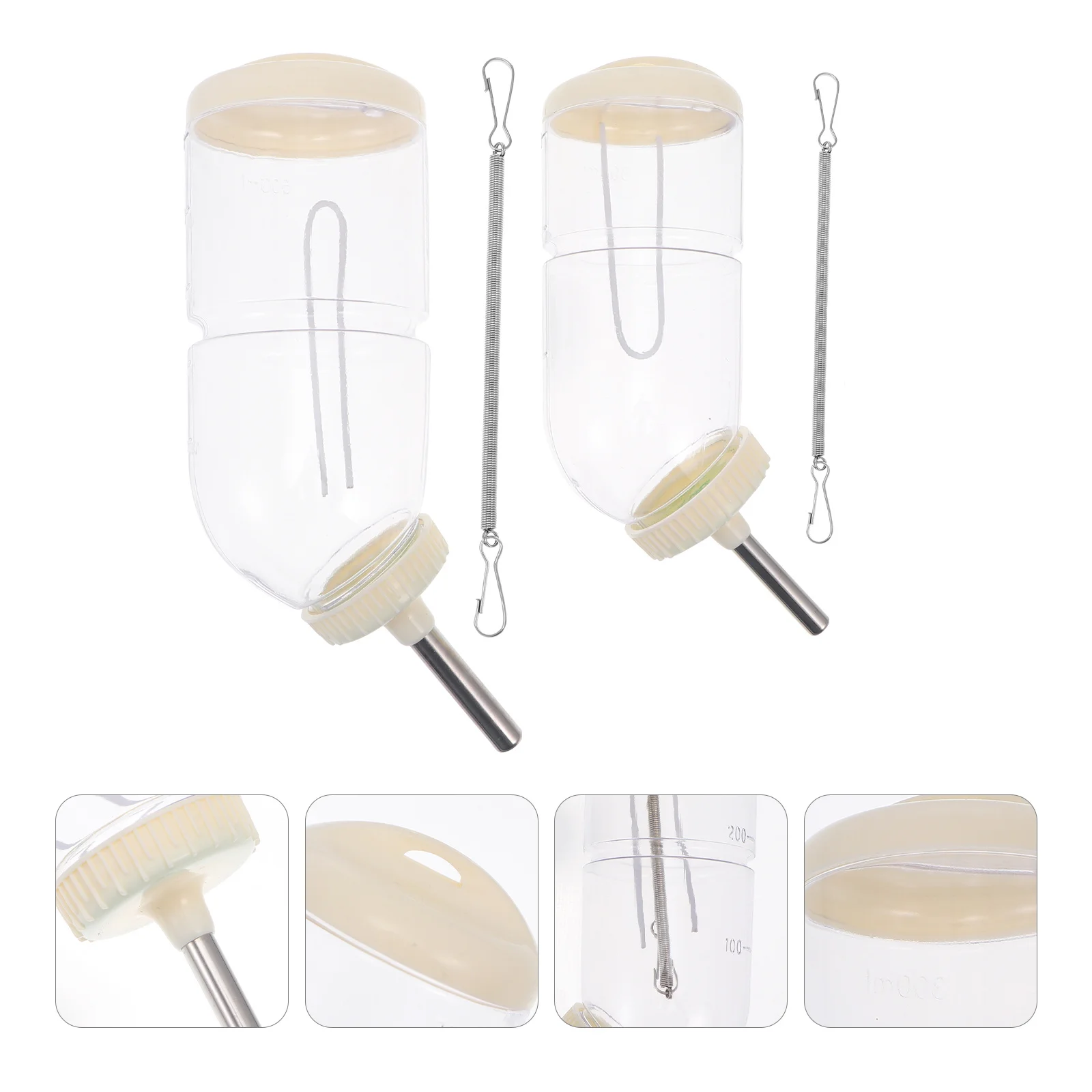 

2Pcs Practical Pet Water Dispenser Compact Size Easy Install Leak Proof Rabbit Chinchilla Guinea Pig Squirrel Cage Bottle