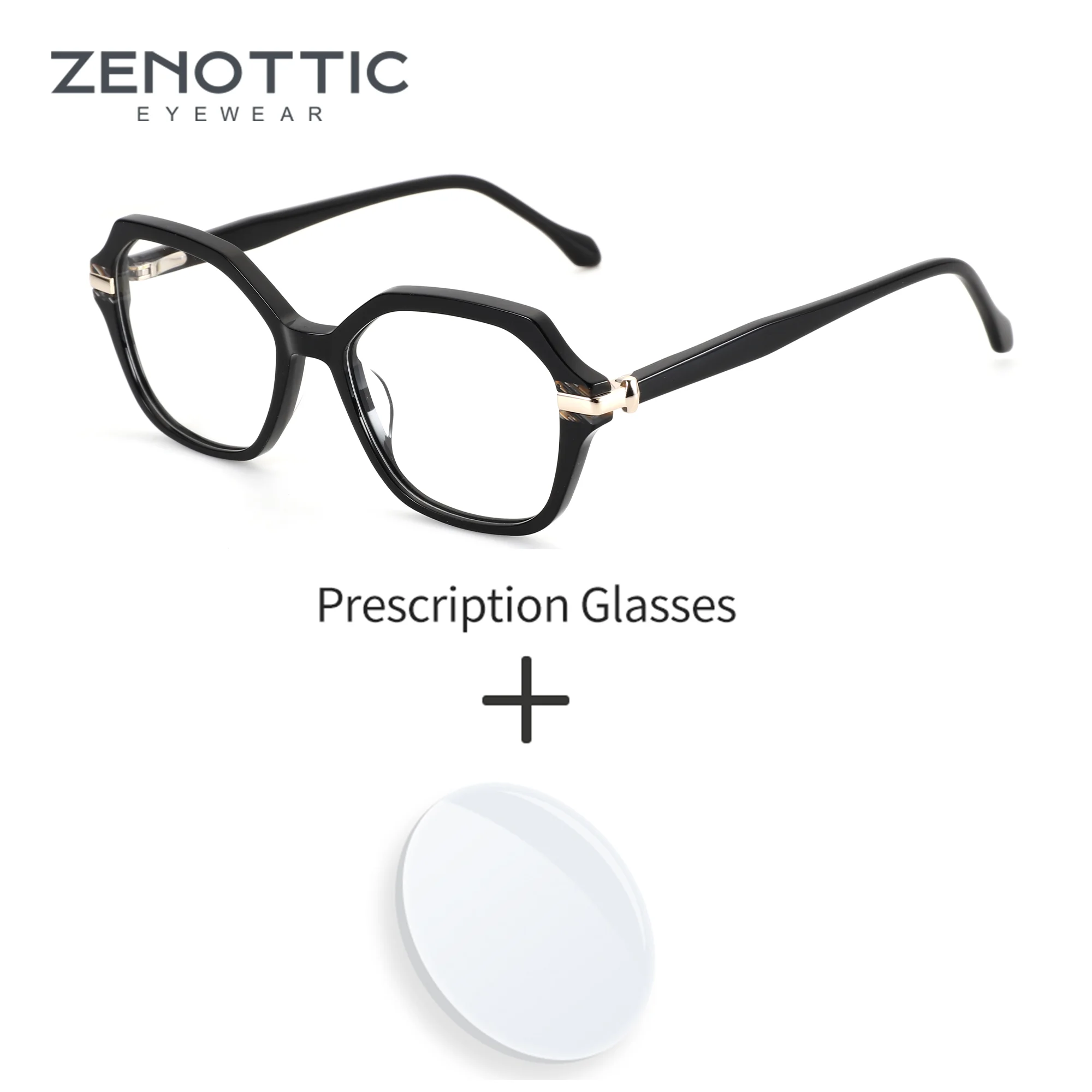 

ZENOTTIC S Size Polygon Graduated Glasses Acetate Myopia Photochromic Eyeglasses Woman Multifocal Grade Glasses Near And Far