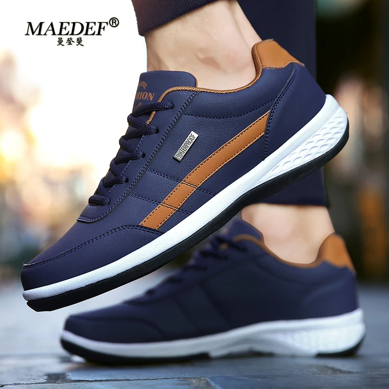 MAEDEF chaussures pour hommes en cuir Sneaker imperméable décontracté confortable hommes Sneaker à lacets chaussures vulcanisé homme chaussure Masculino