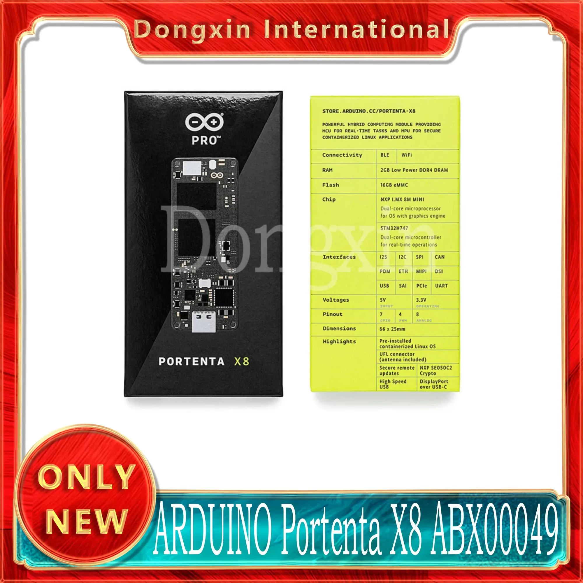 

ARDUINO Portenta X8 ABX00049 9-жильный SOM Linux i.MX 8M STM32H747
