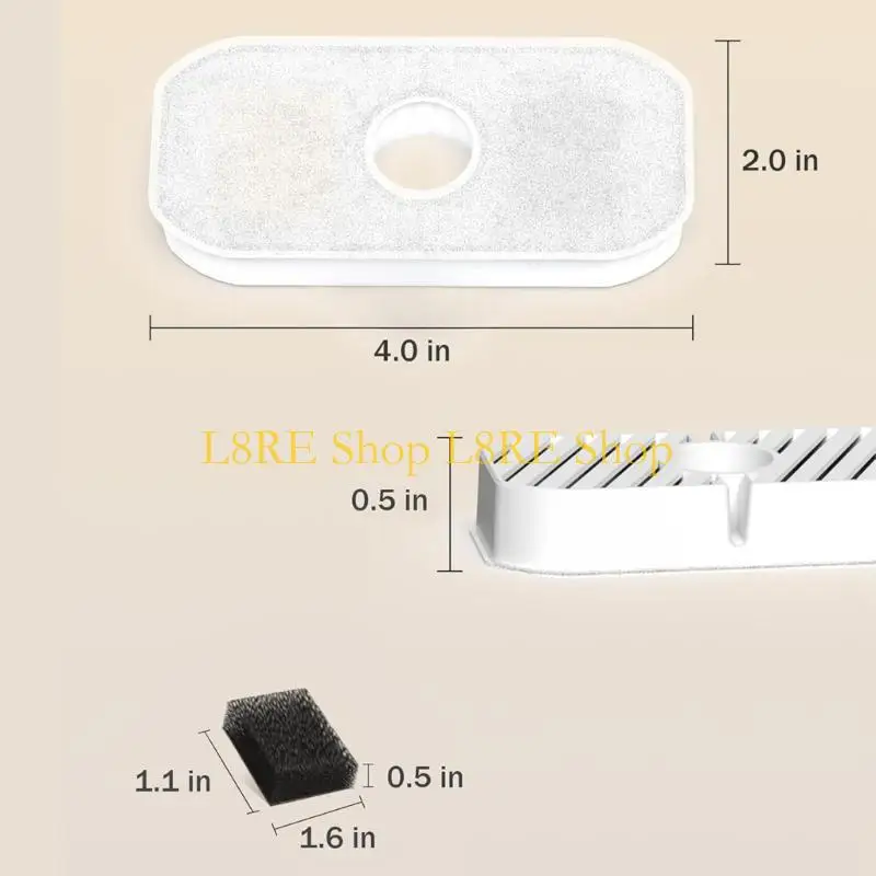 L8RE Легко заменить фильтры и губки для досаживателей для домашних животных.