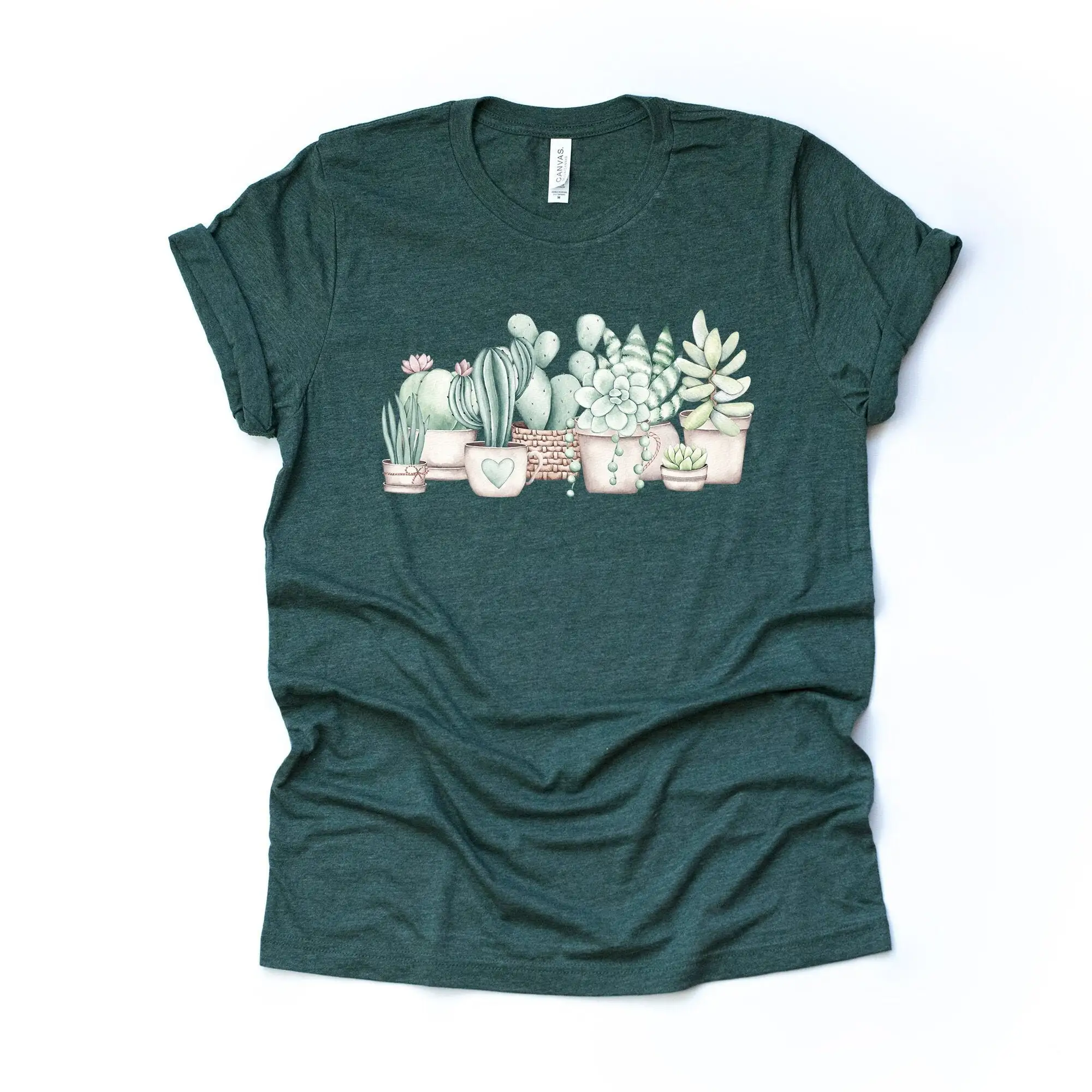 House Plant T Shirt Display Of Plants Cactus Succulents Mom Design On Premium Unisex 3 Color Choices Plus Sizes 3X 4X