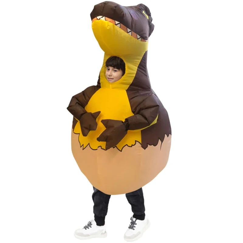 Kids T-REX Inflatable Costumes Halloween Cosplay Costume Dinosaur Egg Blow Up Disfraz Party Birthday Gift for Children Unisex