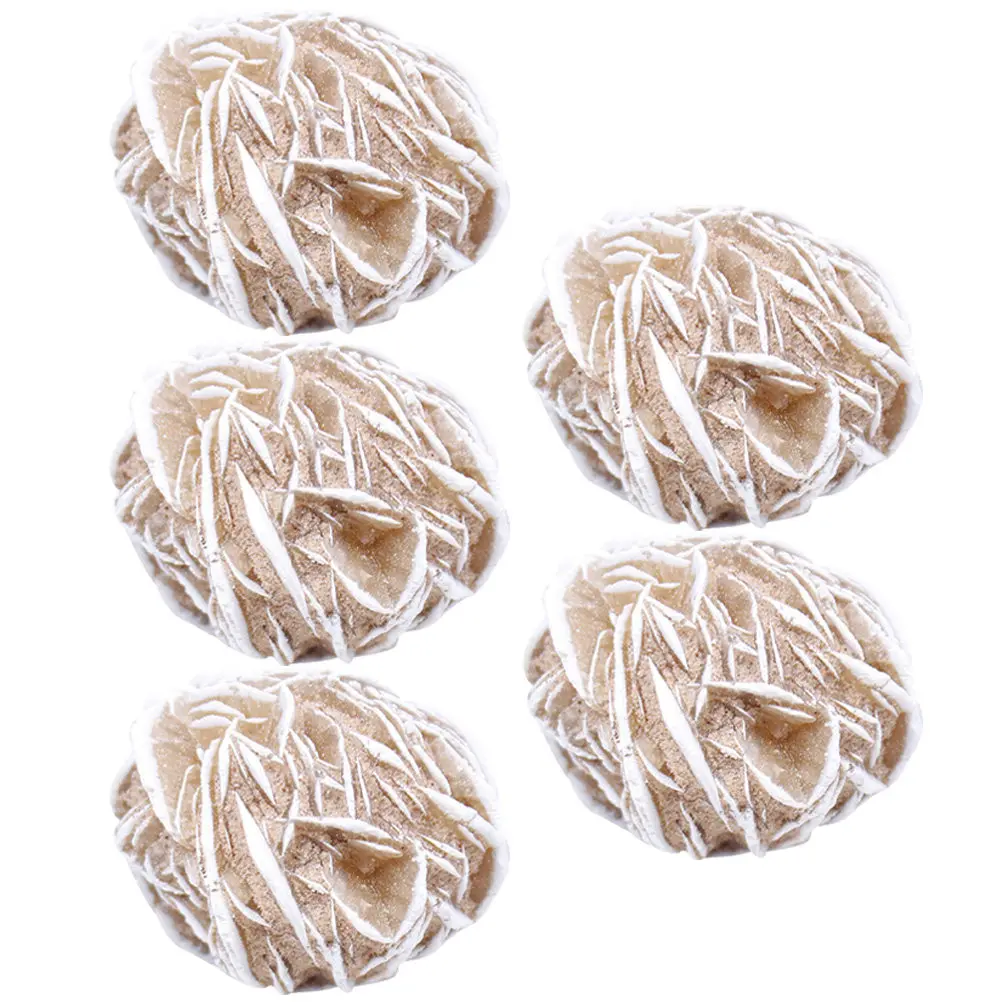 

5Pcs Desert Rose Crystal Stone Irregular Shape Decoration Desktop Ornament Meditation Stone Crystal Craft Home Office Table