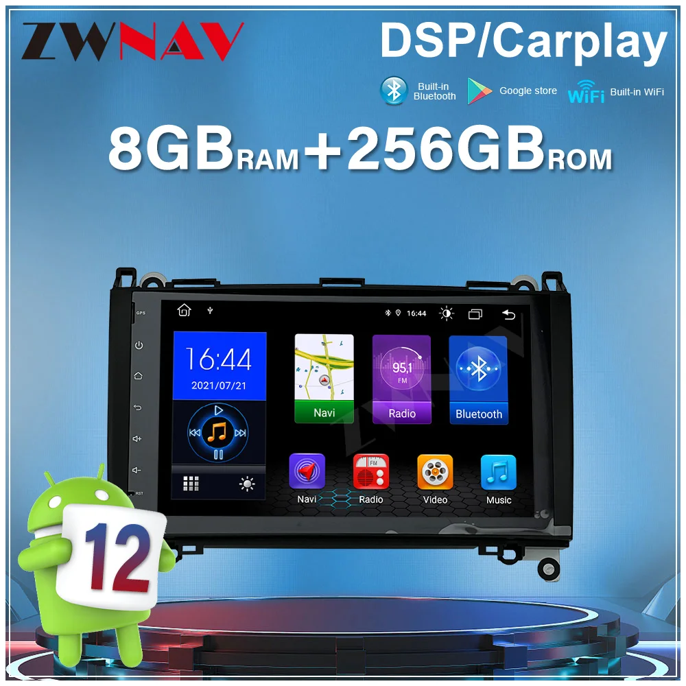 8 Core 9'' For Benz B200 Android12 Car Radio Auto Touch Screen No DVD GPS Navigation Wireless Carplay Stereo Multimedia Player