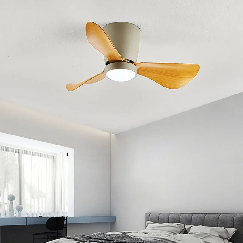 24 Inch Living Room Bedroom Ceiling Fans 3 Blades Minimalist Ceiling Fan with Led Light 110V-220V Electric Fan Room Decor