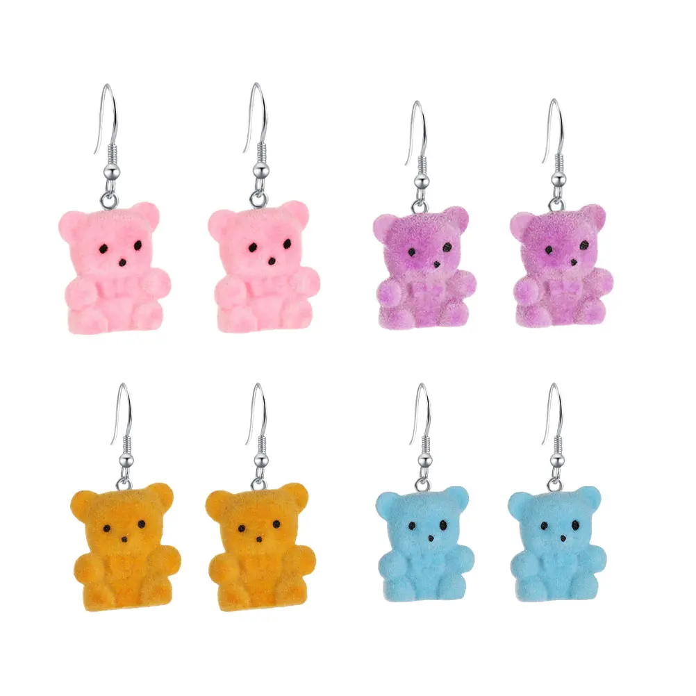

Bear Earrings Resin Dangler Special Occasion Women Jewelry Ear Decor Multiple Use Charm Fashion