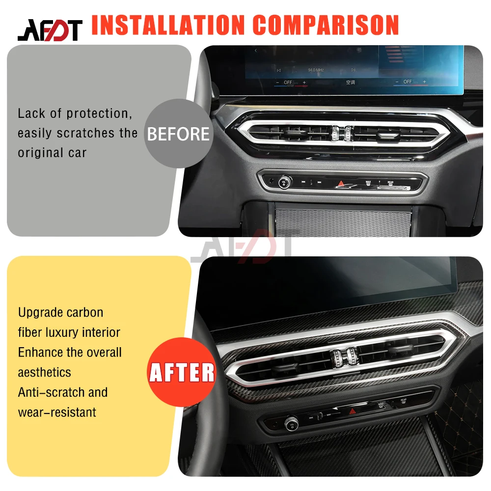 LHD RHD Real Carbon Fiber AC Panel Outer&Inner Ring Cover For BMW LCI 2 3 4 Series G20 G21 G22 G42 G80 G81 M3 G82 G83 M4 G87 M2