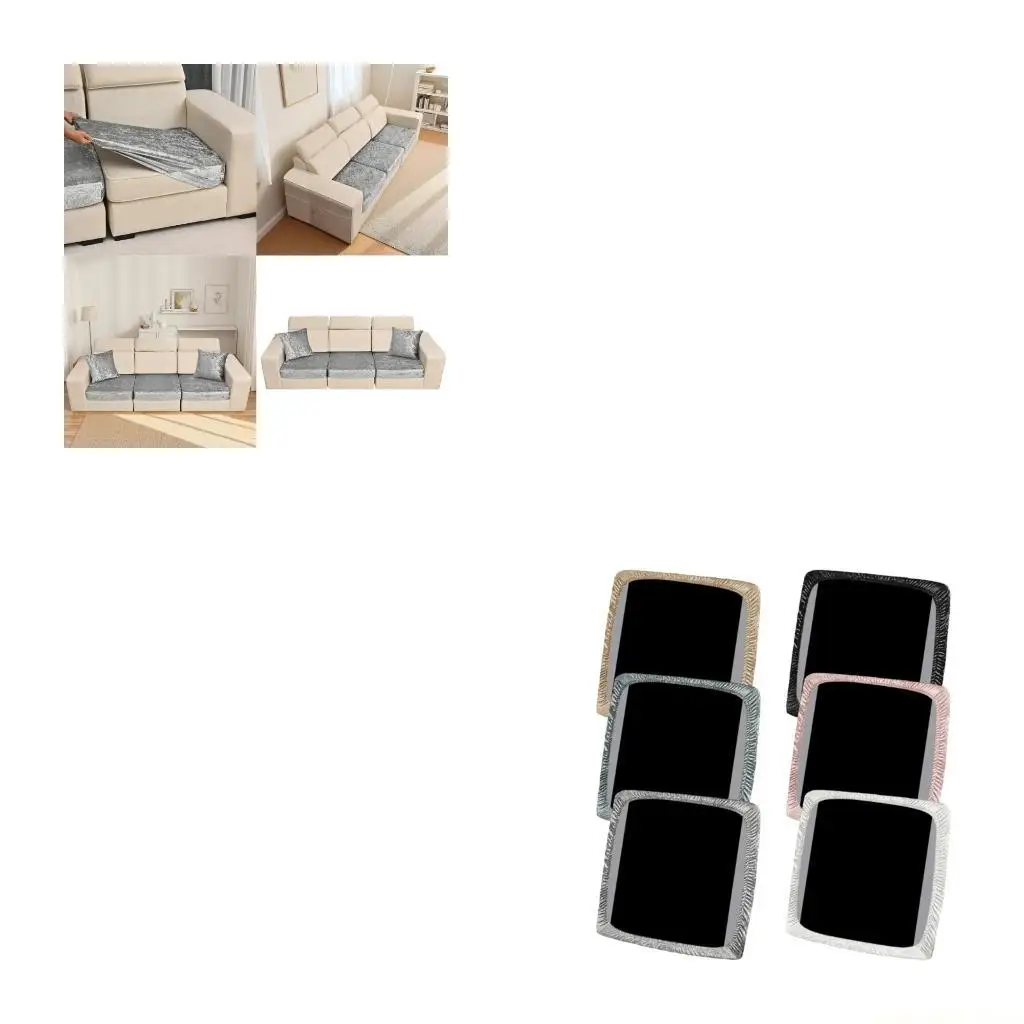 QX2E Pack of 5 Universals Elastic Sofa Cover Set with Quick Install Designs for 2 Cushion Cover