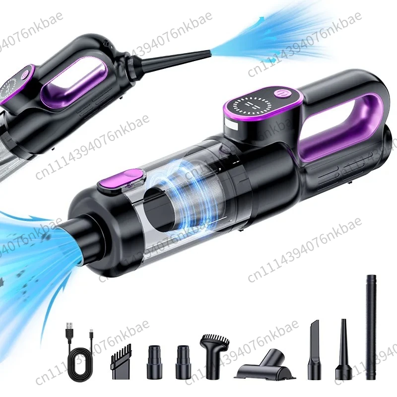 Wireless Portable Car Vacuum 65000 RPM, Silent Powerful Wet & Dry Handheld Vacuum Cleaner for Car Detailing Household Cleaning