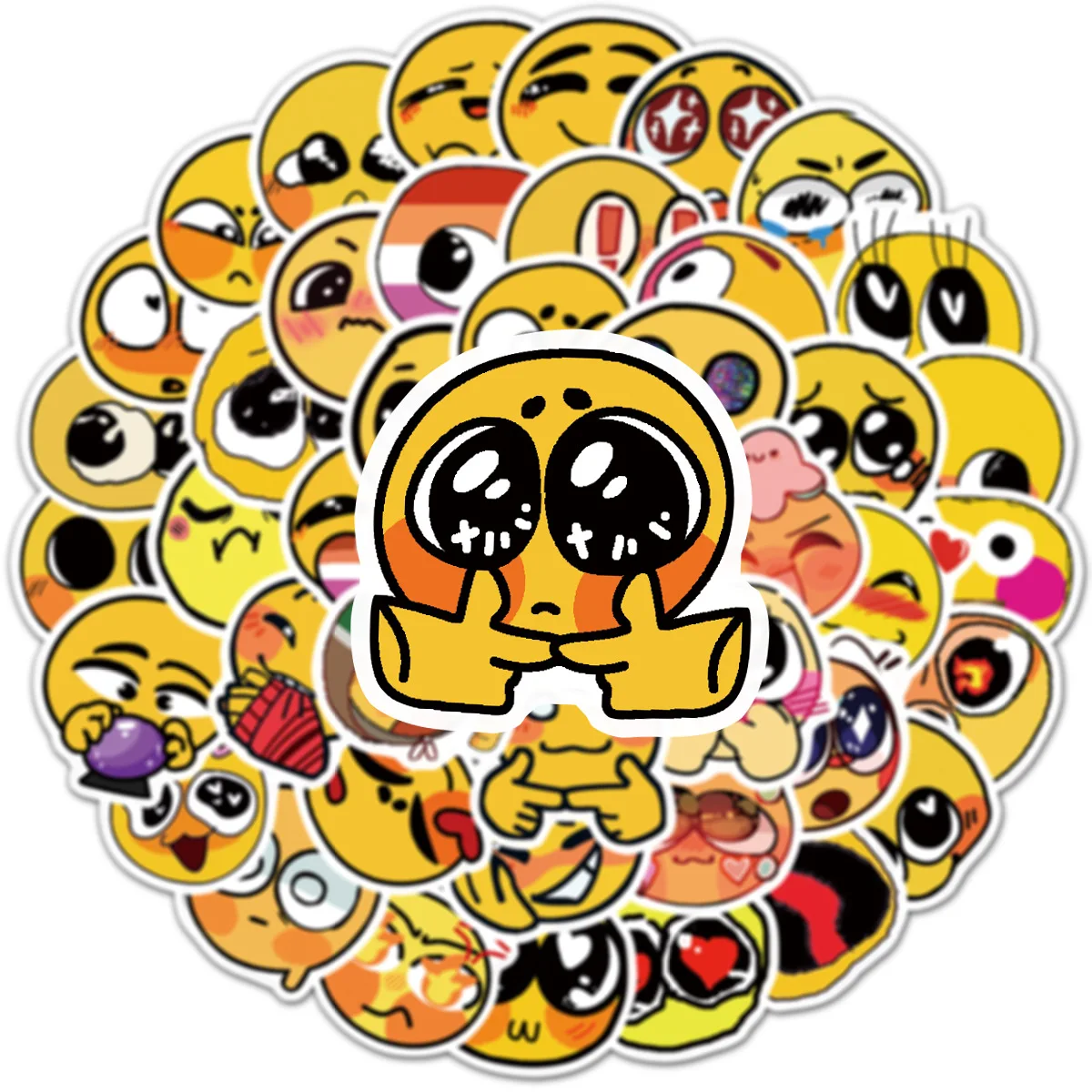10/30/50/100 nette Lächelnde Gesichter Cartoon Graffiti Aufkleber Kawaii Kreative Lustige Aufkleber Laptop Diy Auto Pvc Aufkleber dekor Aufkleber
