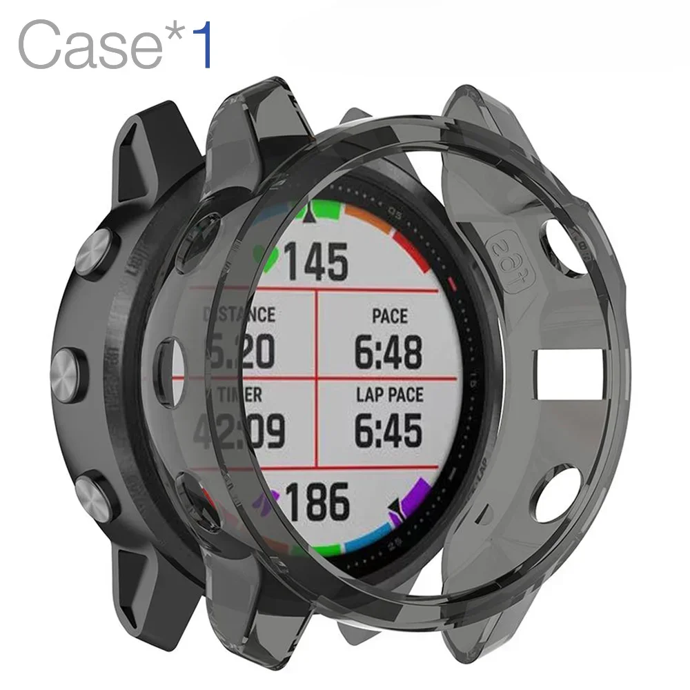 2-in-1 Protective Case + Screen Protector for Garmin Fenix 7 7S 7X 6 6S 6X Pro 5 5S Smart Watch Silicone Cover & Tempered Glass