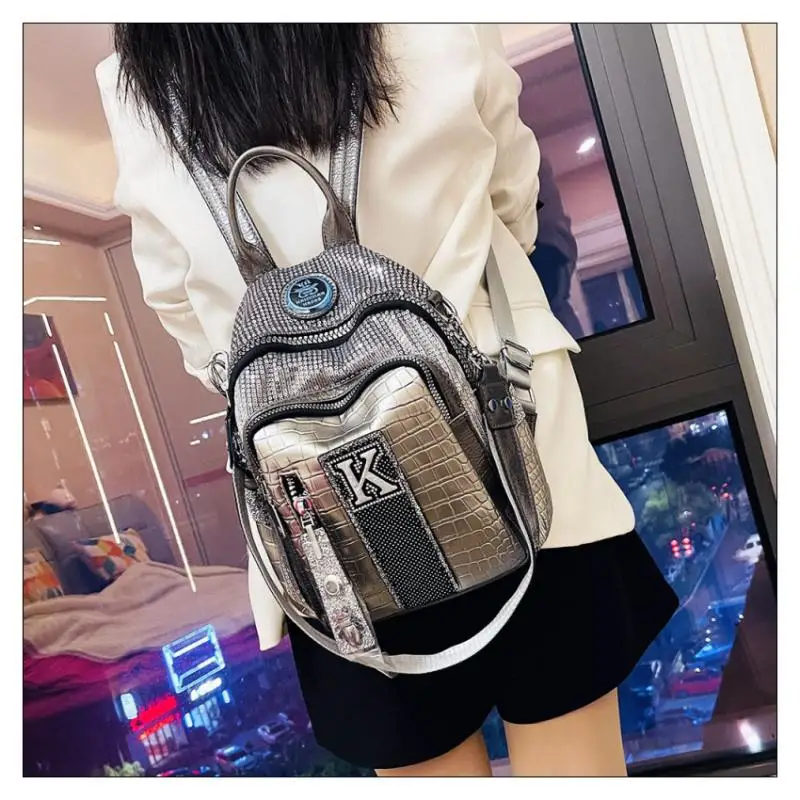 Diamond Rugzak Dames 2025, Nieuwe College Schooltas Pack Reizen Grote Capaciteit Outdoor Rugzak Schoudertas