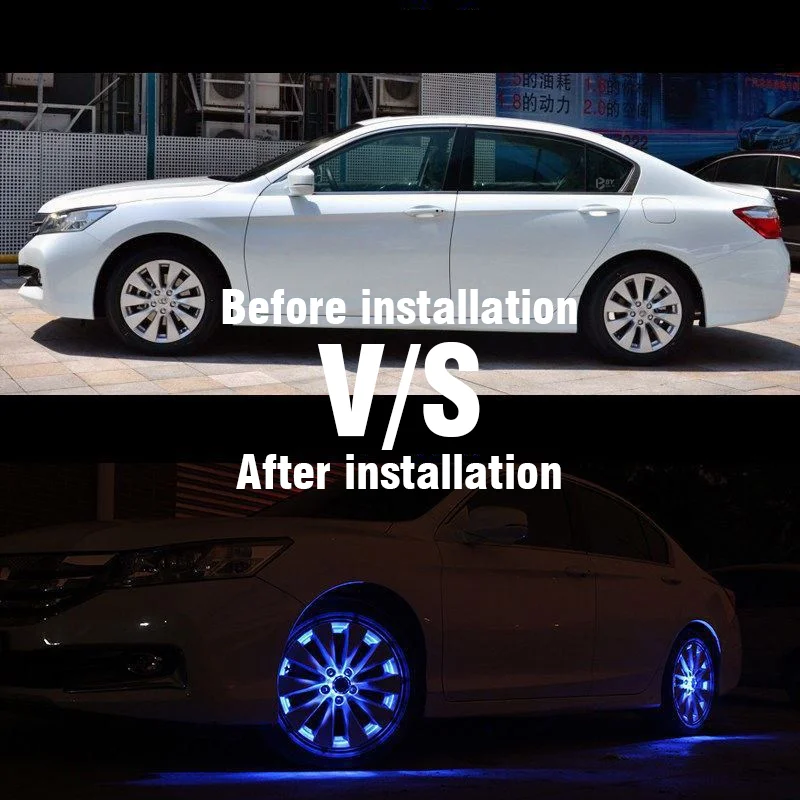 4Pcs Car Wheel light Solar Energy Flash Waterproof Auto Shining Hub Lamp RGB Solar Tire Colorful Atmosphere Lamp Car Accessories - Image 2