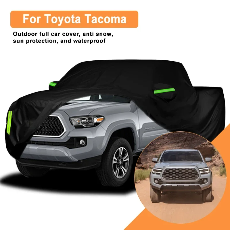 

Full Car Cover for Toyota Tacoma Outdoor Windproof Waterproof Dust Resistant Sun UV Protection with Reflective Strip
