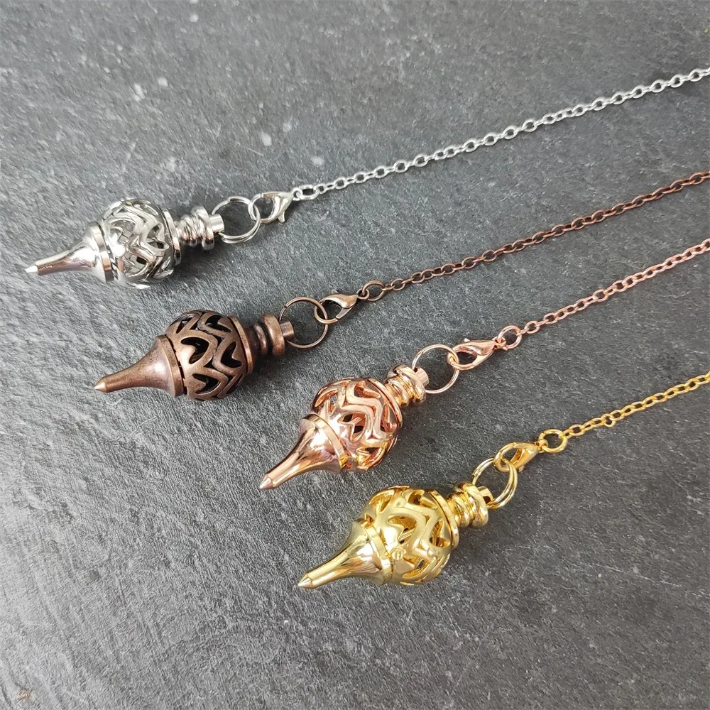 Cone 100% Copper Brass Metal Pendant Pendulum for Divination Dowsing Reiki Healing Egyptian Isis Pendulos Professional A001