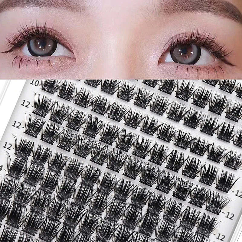 9-16mm Mix D Curl Individual Lash Extensions  Segmented False Eyelash Extension Clusters Lashes Soft&Natural False Eyelashes