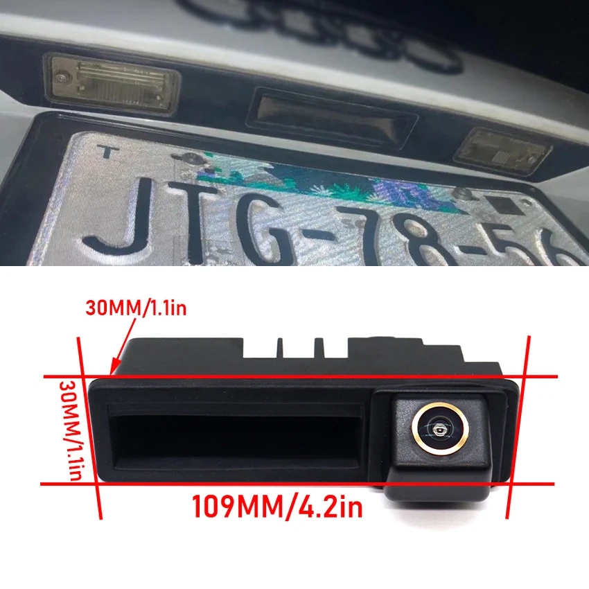 1080P Golden Fisheye Lens Waterproof Car Rear View Reverse Trunk Handle Camera For Audi A1 A3 A4 A6 A6L S5 Q5 Q7 Backup Camera