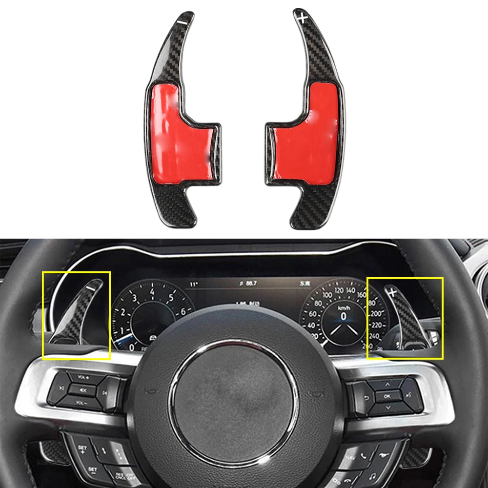 

Car Steering Wheel Shift Paddle Decoration Trim Cover for Ford Mustang 2015 2016 2017 2018 2019 2020 Accessories Carbon Fiber