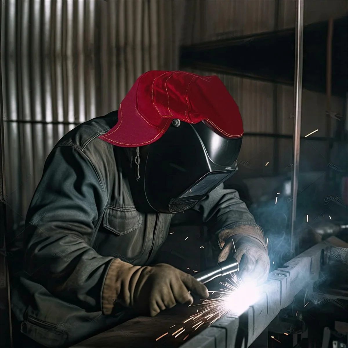 

ABAZJ Welding Helmet Cover, Helmet Extended Cover,for Welding Helmets ,Durable Welder Hat Protective Caps for Women & Men B