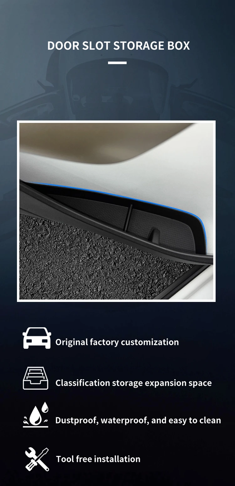 Smabee für Smart # 1/ # 3 2022-2025 Tür-Seiten-Aufbewahrungsbox Vorderer Hinterer Türgriff-Organizer TPE Auto-Zubehör – Detail 1