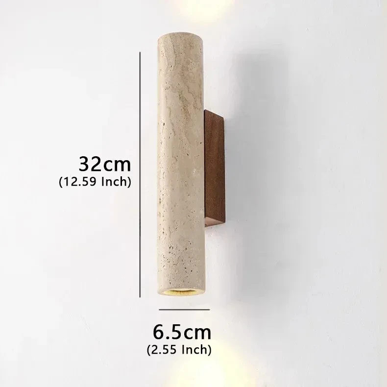 Wabi Sabi Geel Marmeren Wandlamp Led Nachtkastje Japan Slaapkamer Woonkamer Wandlamp Travertijn Trap Gang Decor Blaker