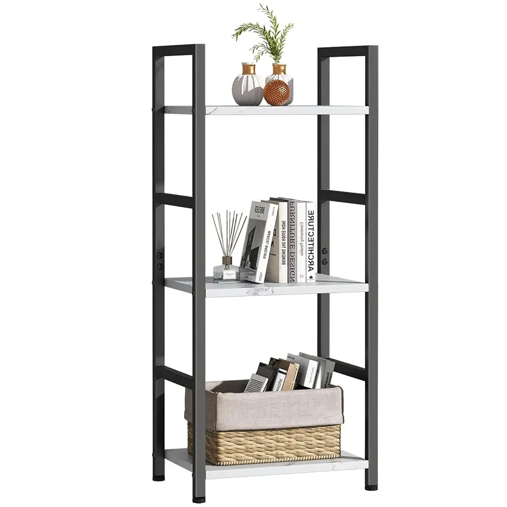 

Bookshelf Storage Shelf Bookcase, 3 Tier Industrial Bookcase,Small Book Case For Living Room, Bedroom, And Home Office, Easy