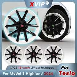 XVIP Sport Style HubCap For Tesla Model 3 21-23 18'' Performance Wheel Cover Racing Replacement Glossy Matte White Black Pattern