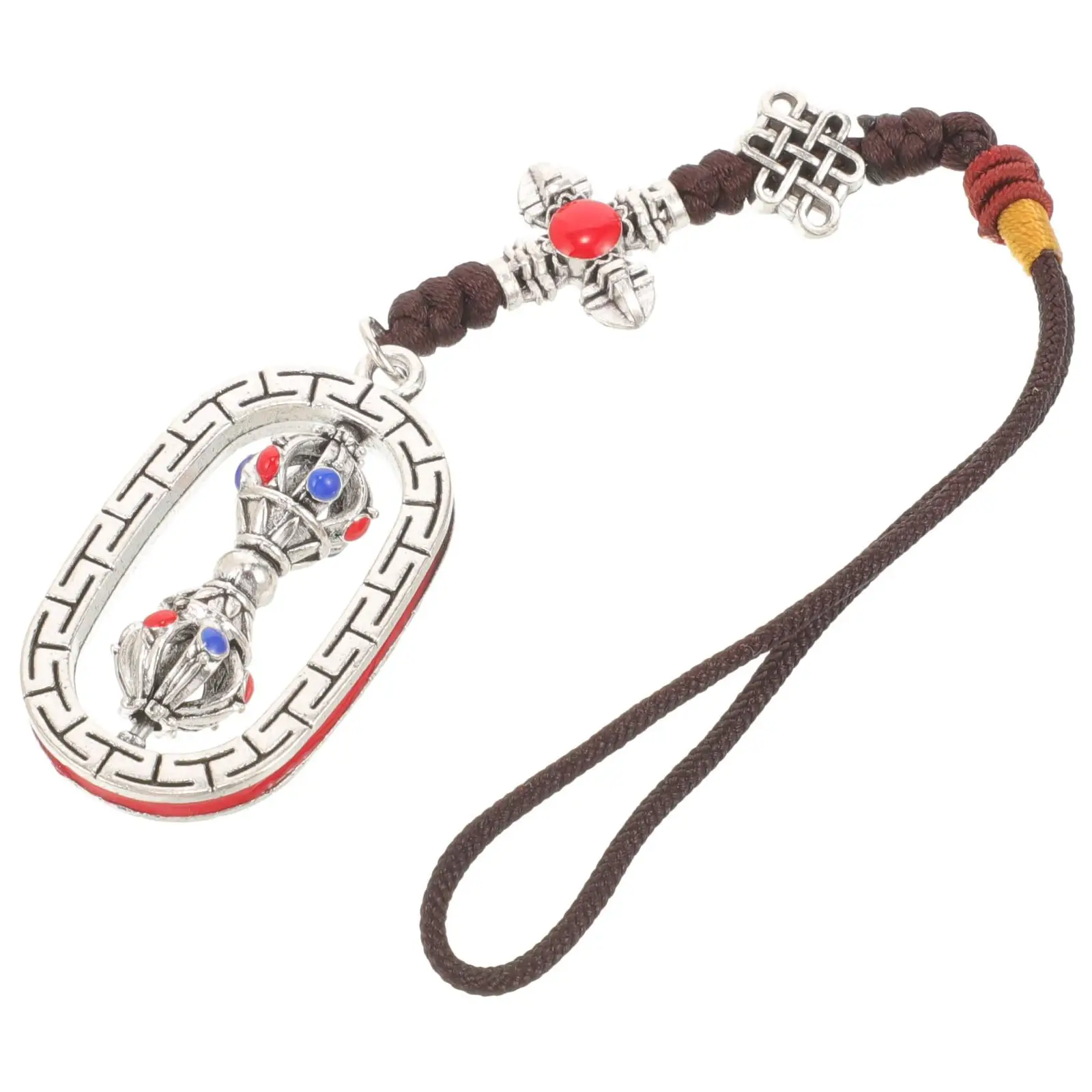 

Prayer Wheel Pendant Lightweight Durable Alloy Backpack Car Hanging Decor Unique Design Easy Clean Fits Bags Suitcases