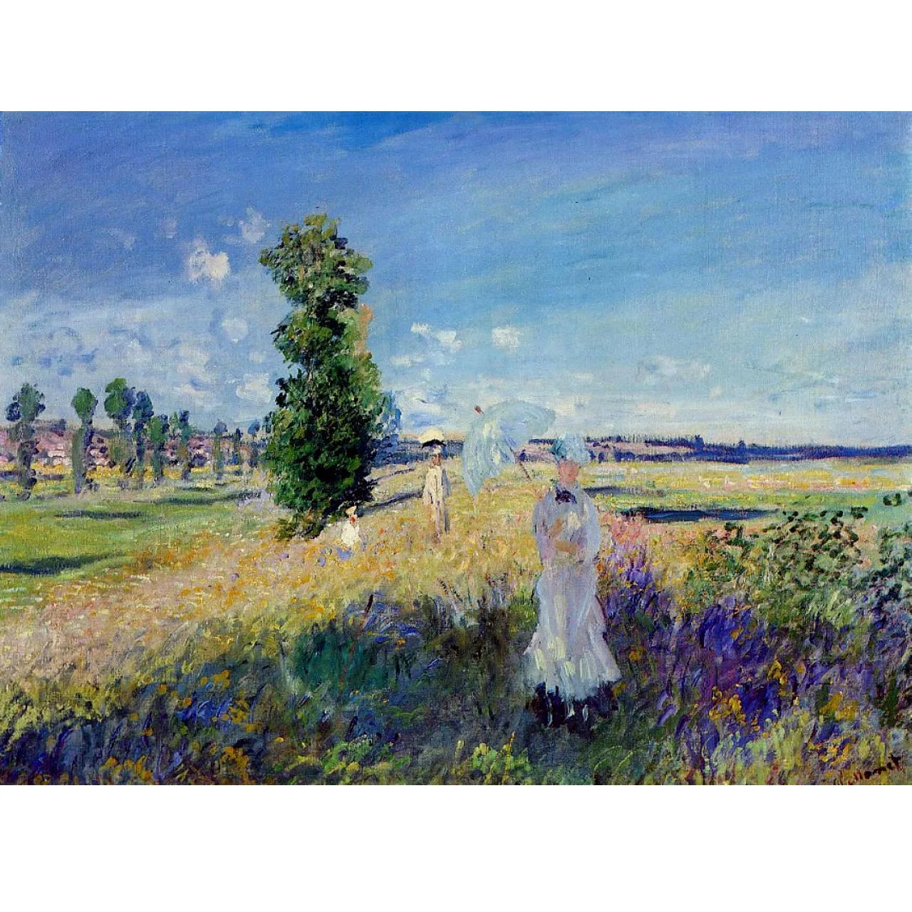 

Hand painted high quality reproduction of The promenade argenteuil by Claude Monet,Landscape painting on canvas,Home decor items