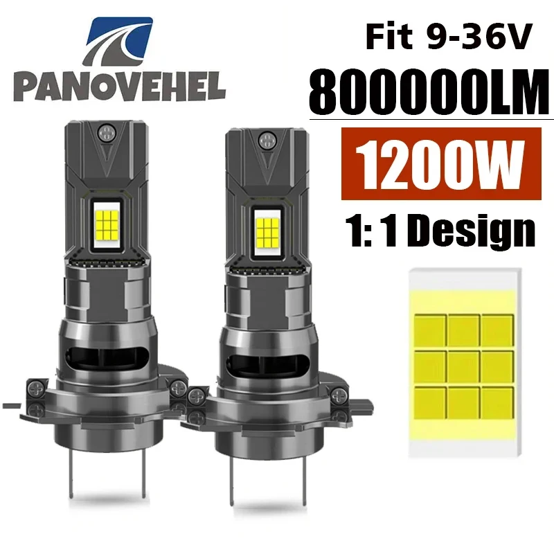 

PANOVEHEL Mini H7 LED Headlight Bulb 18pcs CSP H1 H4 H11 Car Headlamp Fog Lamp Canbus H7 9005 Led Turbo Auto White 6000K 12V 24V