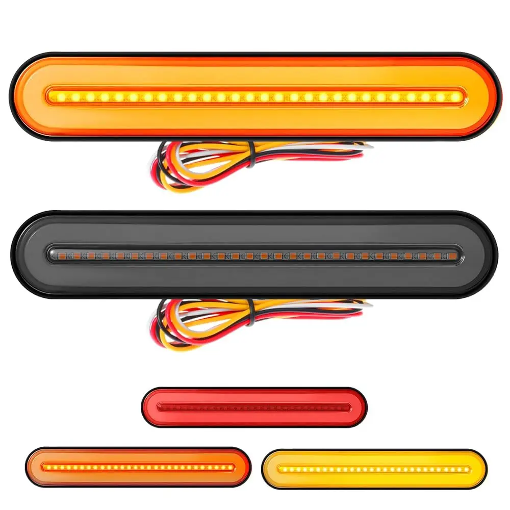 

Ailexpress Recommendation - 2 Pcs 9\ 3-in-1 Trailer Tail Light 12-30V Universal 100 LED Red Amber Sequential Strip, Running Stop