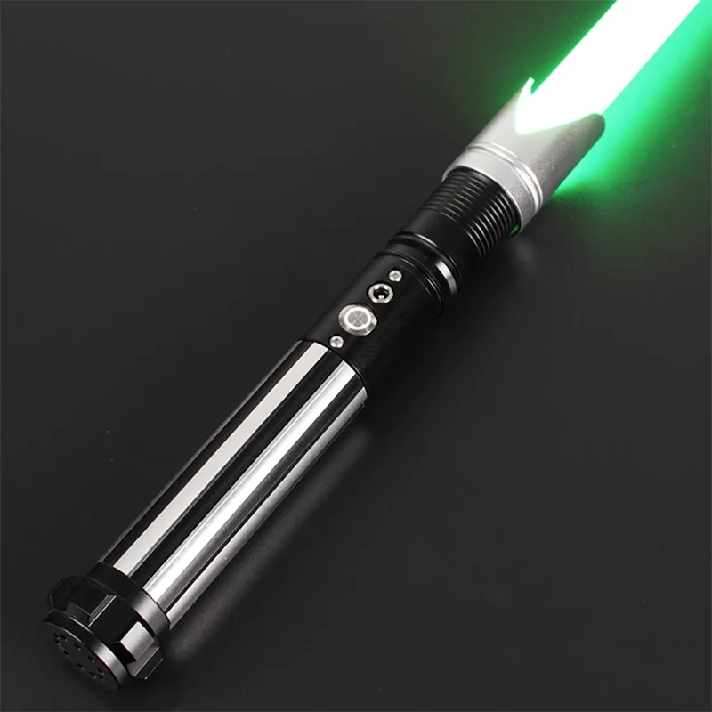 Metal Lightsaber RGB 12 Color Changing Smooth Swing Combat Fight Jedi Saber Sword Laser Blaster Light Gift Toys Cosplay