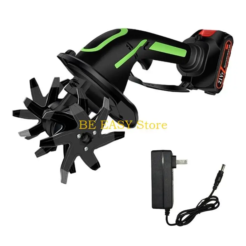 E28F Rotary Tiller Rechargeable Small Tiller Household Vegetable Planting Flower Handheld Electric for Home Gardening
