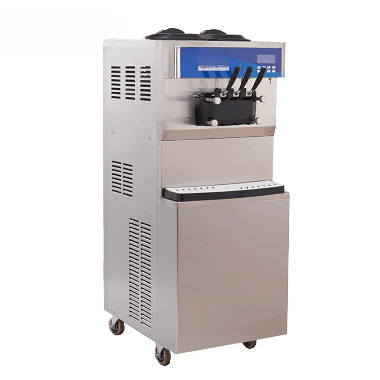 Commercial Soft Ice Cream Machine Automatic Cone Ice Cream Machine Vertical Three-Color Ice Cream Machine